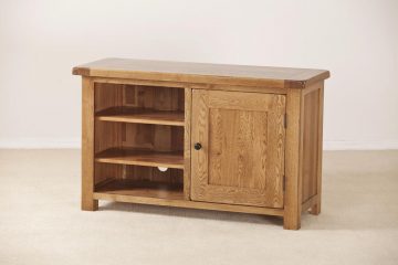 Windsor Rustic Oak TV Unit WIth Door & Shelves | Fully Assembled