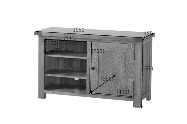 Ambleside Rustic Oak Standard TV Cabinet | Clearance