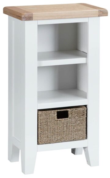 Woodbridge Small Narrow White Bookcase | Fully Assembled
