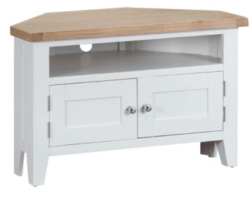 Woodbridge White Corner TV Unit | Fully Assembled