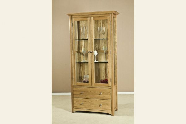 Wellington Oak Glass Display Cabinet