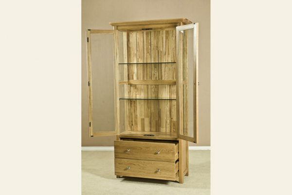 Wellington Oak Glass Display Cabinet