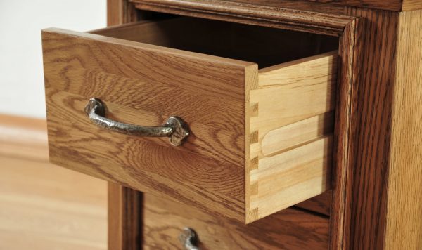 Parisian Oak Bedside Table With 2 Drawers | Fully Assembled