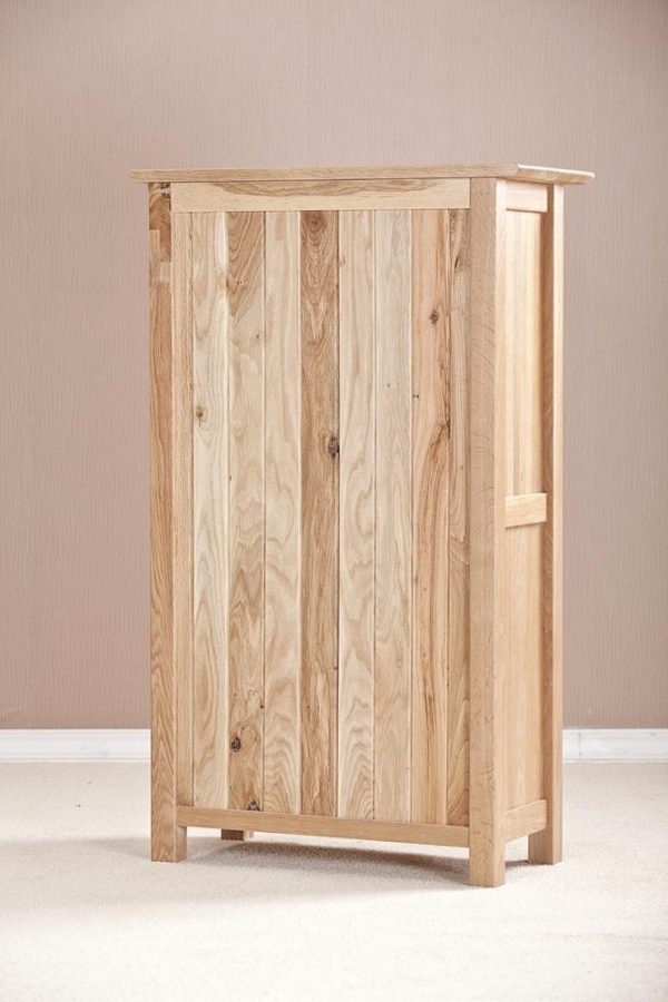 Devon Oak Low & Narrow Bookcase With 3 Shelves | Fully Assembled