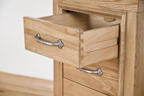 Parisian Oak Bedside Cabinet With 3 Drawers | Assembled