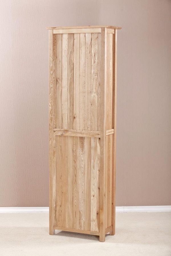 Devon Oak Narrow Bookcase 6ft 6 Tall With 6 Shelves | Fully Assembled