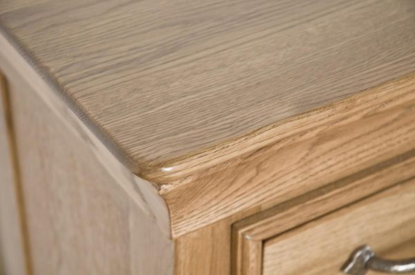 Parisian Oak Bedside Table With 2 Drawers | Fully Assembled