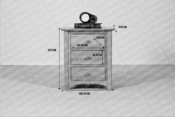 Wellington Oak Bedside Cabinet | Fully Assembled