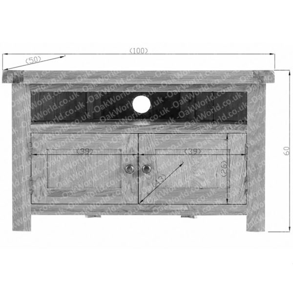 Hexham Oak Corner TV Unit No Assembly Required