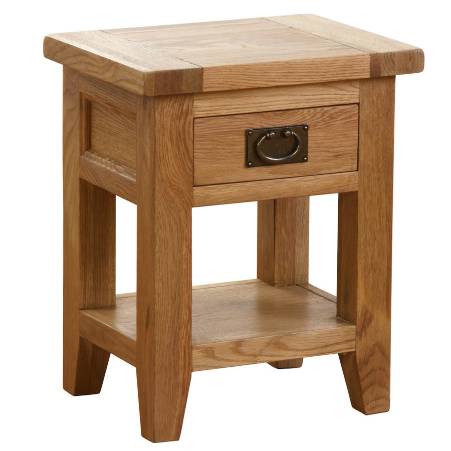 Vancouver Petite Rustic Oak 1 Drawer Sherwood Oak 1 Drawer BedsideLamp