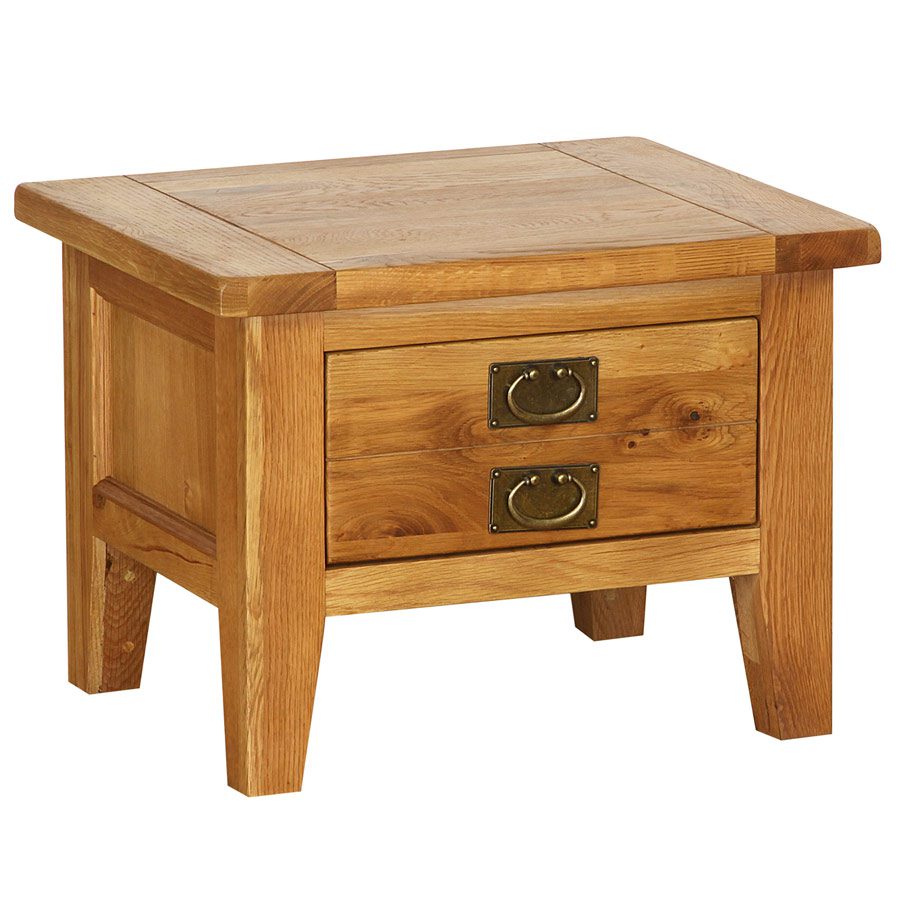Vancouver Petite Rustic Oak 1 Drawer Coffee Table Wax Finish