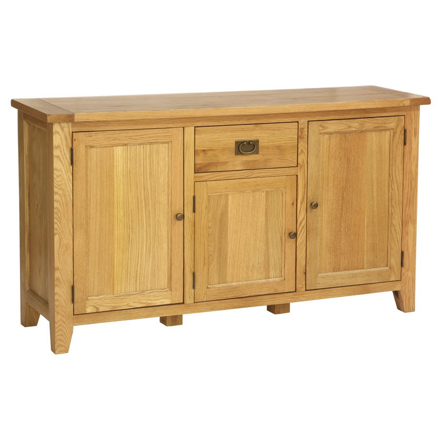 Vancouver Petite Rustic Oak Sideboard With 3 Doors 1 Drawer
