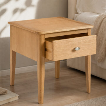 Denby Oak 1 Drawer Lamp Table | Bedside Table