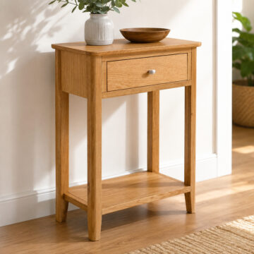 Denby Oak 1 Drawer Telephone Table