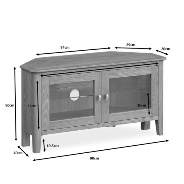 Denby Oak Corner TV Unit | Fully Assembled