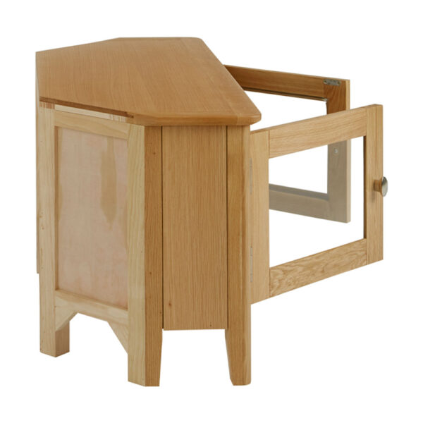 Denby Oak Corner TV Unit | Fully Assembled