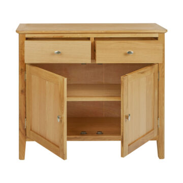 Denby Oak 2 Door 2 Drawer Small Sideboard | Assembled