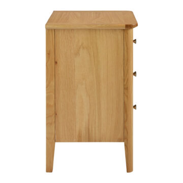 Denby Oak 3 Drawer Bedside Cabinet | Assembled
