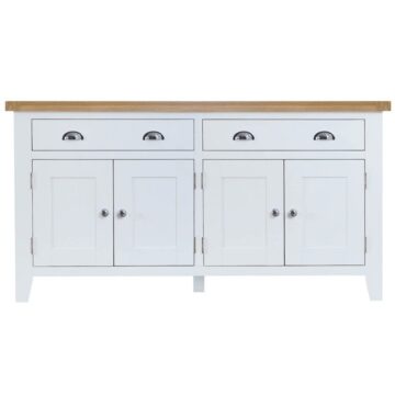 Woodbridge White Sideboard with 4 Doors | Fully Assembled