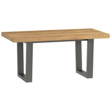 Industrial Oak Coffee Table | Black Metal Legs | Natural Oil Finish