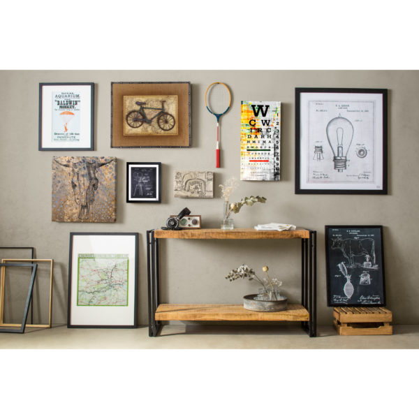 Black Memphis Industrial Console Table
