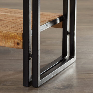 Memphis Industrial Console Table | Black Steel & Mango