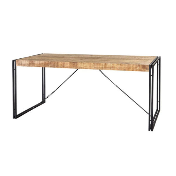 Black Memphis Industrial Metal & Wood Dining Table - Medium