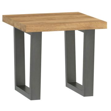 Industrial Oak Lamp Table | Natural Oil Finish