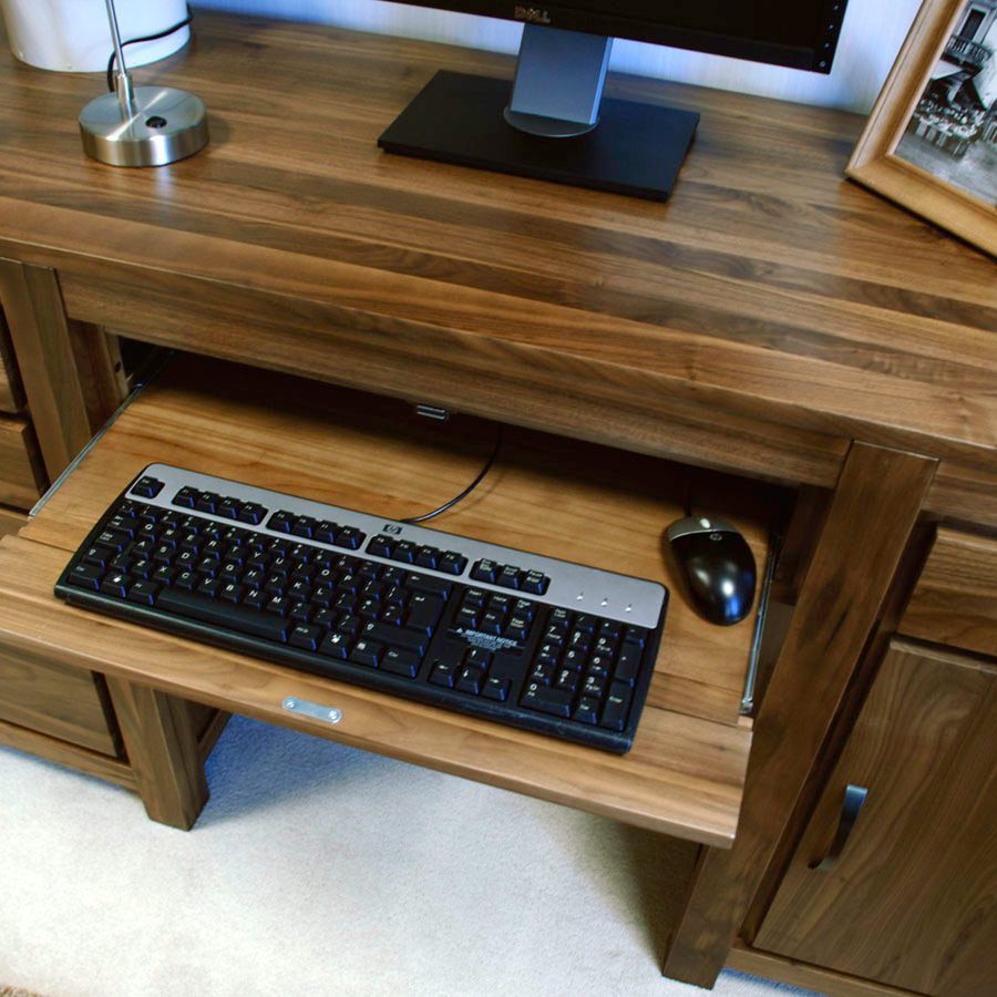 Kingston Walnut Twin Pedestal Computer Desk Oak World