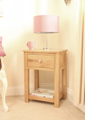 North Bay Oak 1 Drawer Bedside Table | Assembled