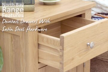 North Bay Oak 3 Drawer Bedside Table | Assembled