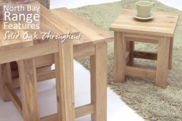 North Bay Oak 3 Drawer Bedside Table | Assembled