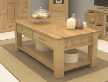 North Bay Oak 4 Drawer Coffee Table | Assembled