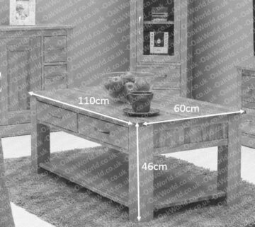 North Bay Oak 4 Drawer Coffee Table | Assembled
