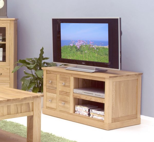 North Bay Oak Four Drawer TV Fully Assembled Oak World