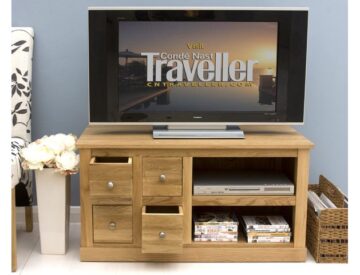 North Bay Oak 4 Drawer TV Cabinet 99cm | Assembled