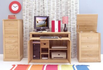 North Bay Oak Hidden Home Office Desk