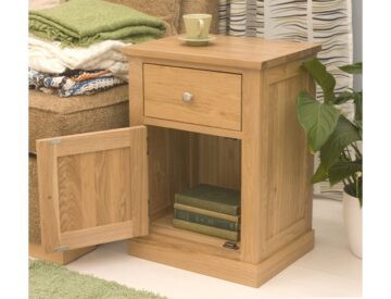 North Bay Oak 1 Drawer 1 Door Bedside Table | Assembled