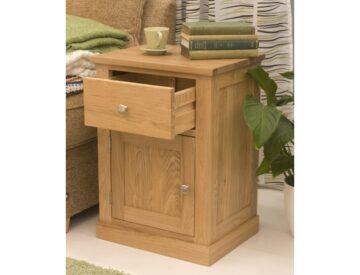North Bay Oak 1 Drawer 1 Door Bedside Table | Assembled