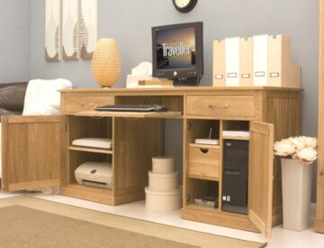 North Bay Oak Large Hidden Home Office Desk