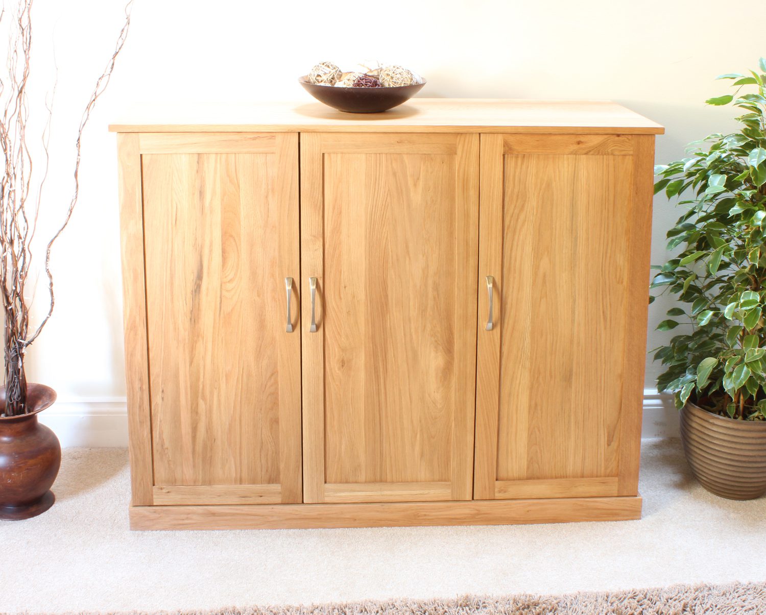North Bay Oak Large Shoe Cupboard Oak World