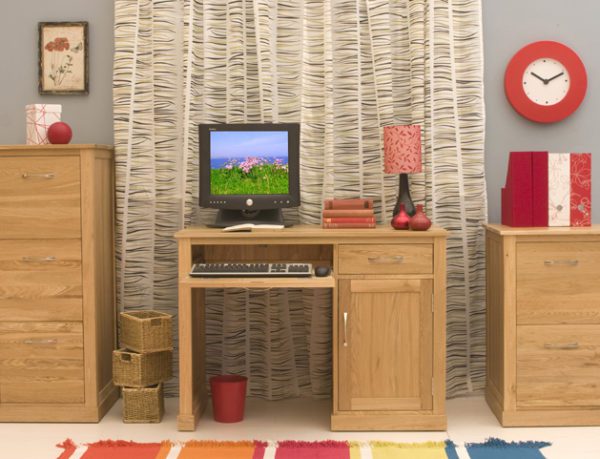 North Bay Oak Single Pedestal Computer Desk