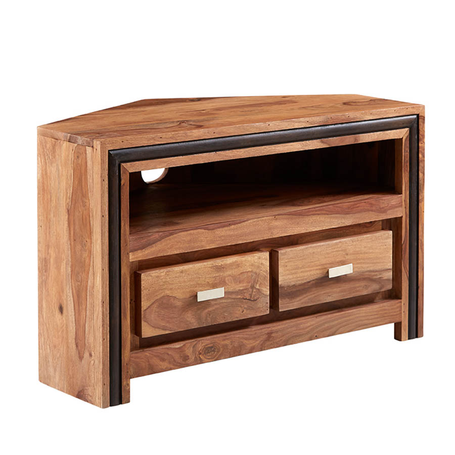 Sajara Sheesham Corner Tv Stand Fully Assembled Oak World Sajara Sheesham Corner Tv Stand Fully Assembled