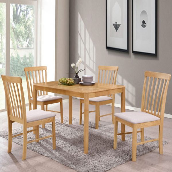 Alston 3ft 7 Oak Dining Table Set & 4 Chairs