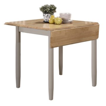 Alston Painted Grey Drop Leaf Dining Table With Oak Top