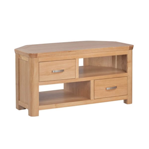 Stanhope Oak Corner TV Unit | Fully Assembled