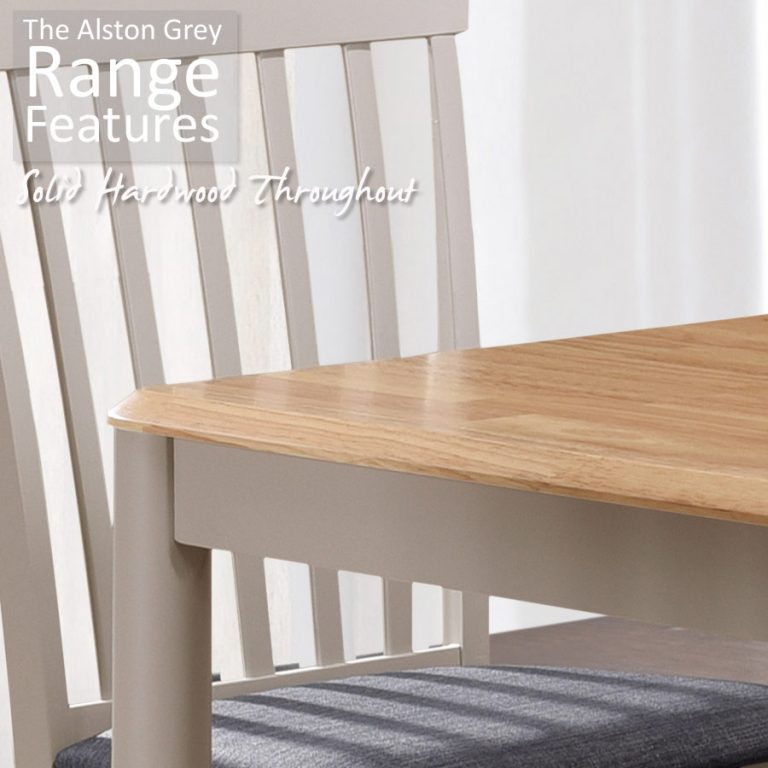 Alston Painted Grey Drop Leaf Dining Table With Oak Top | 61 - 97cm ...
