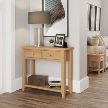 Oak Console Tables Free Delivery Returns World Oak Console Tables Free Delivery, Small Modern Console Table With Drawers