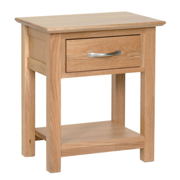Devon Oak Bedside Cabinet / Lamp Table With Drawer | Clearance