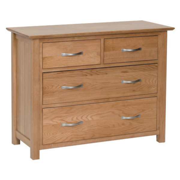 Devon Oak 2 Over 2 Drawer Chest | Fully Assembled | Clearance